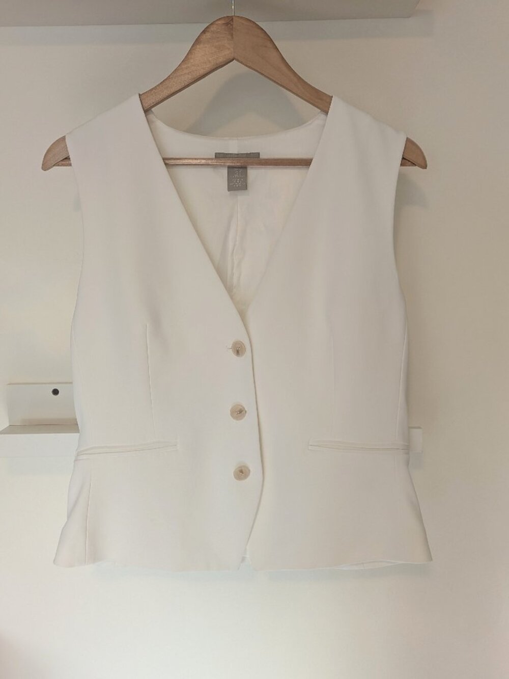 White H&M 3-Button Vest Women's Size Medium